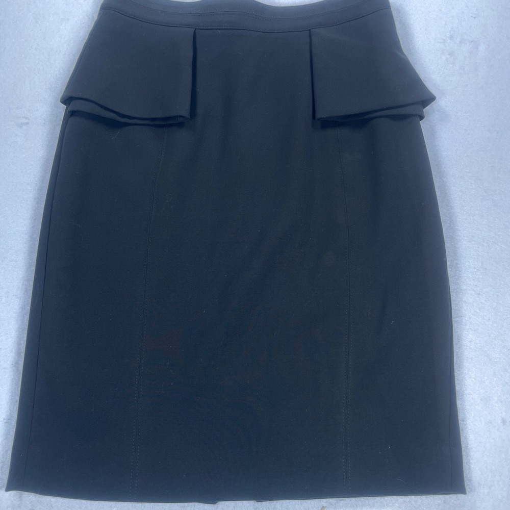 White House Black Market Black Peplum Back Pencil Skirt Size 8 Workwear Business - Picture 1 of 11